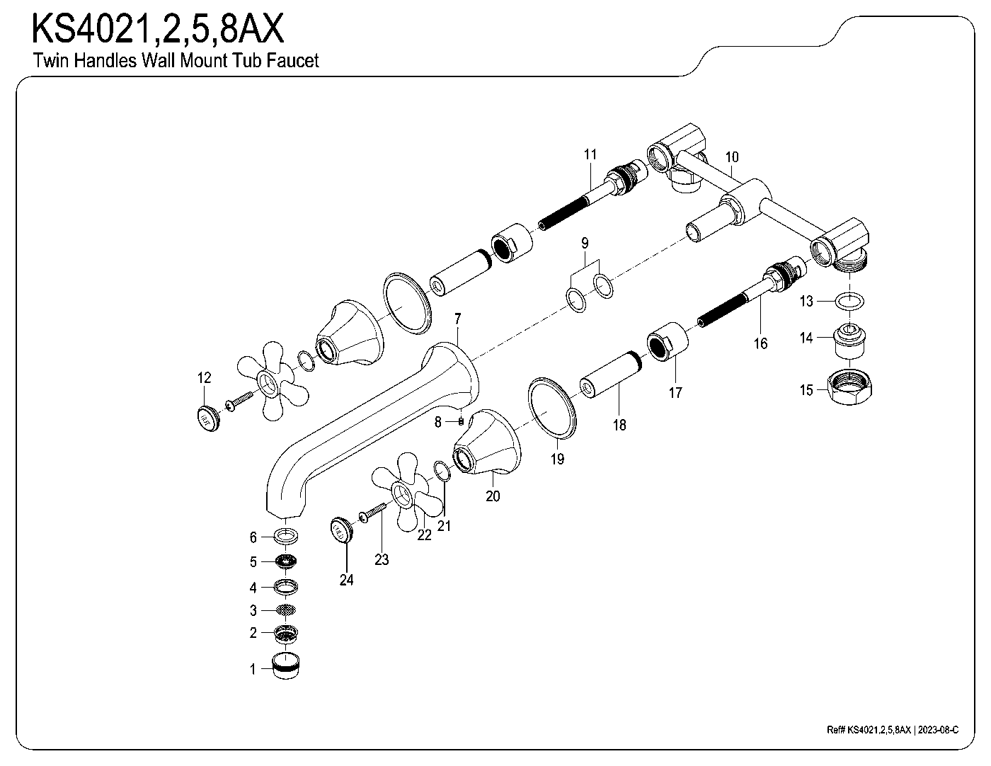 Metropolitan KS4021AX exploded parts diagram