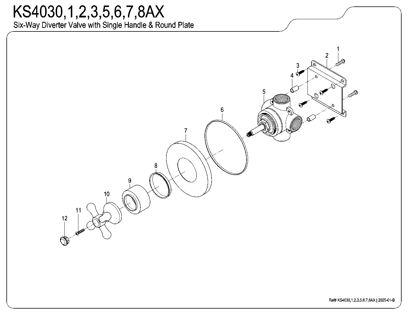 Restoration KS4030AX exploded parts diagram