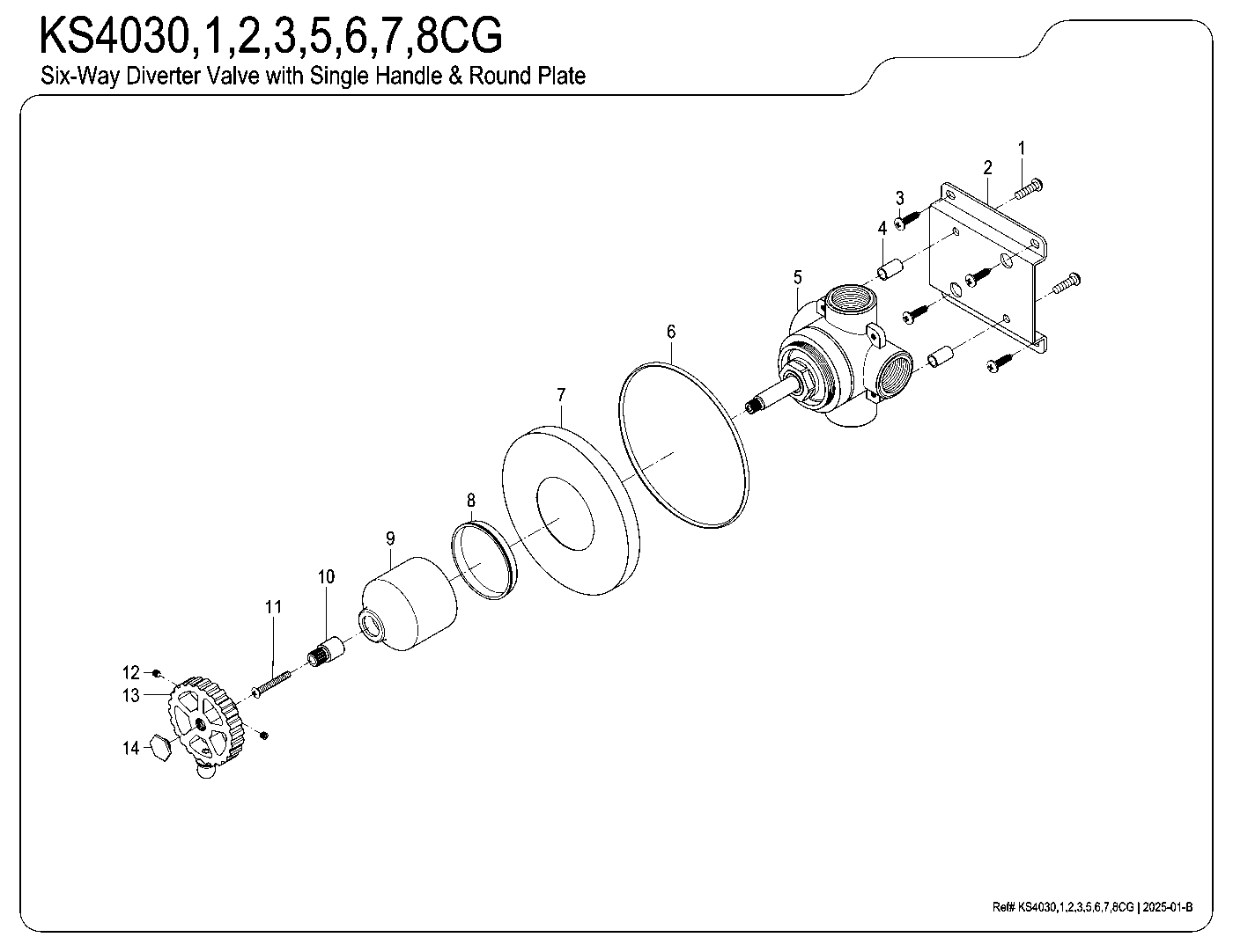 Fuller KS4030CG exploded parts diagram