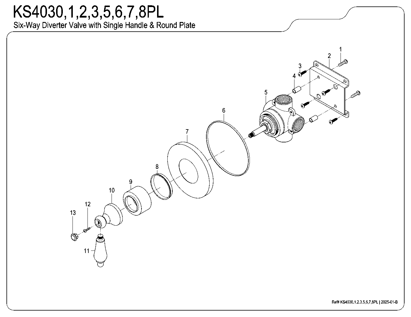 Restoration KS4030PL exploded parts diagram