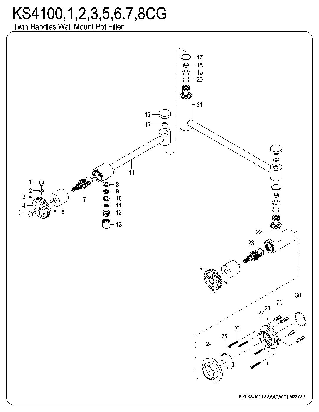 Fuller KS4100CG exploded parts diagram