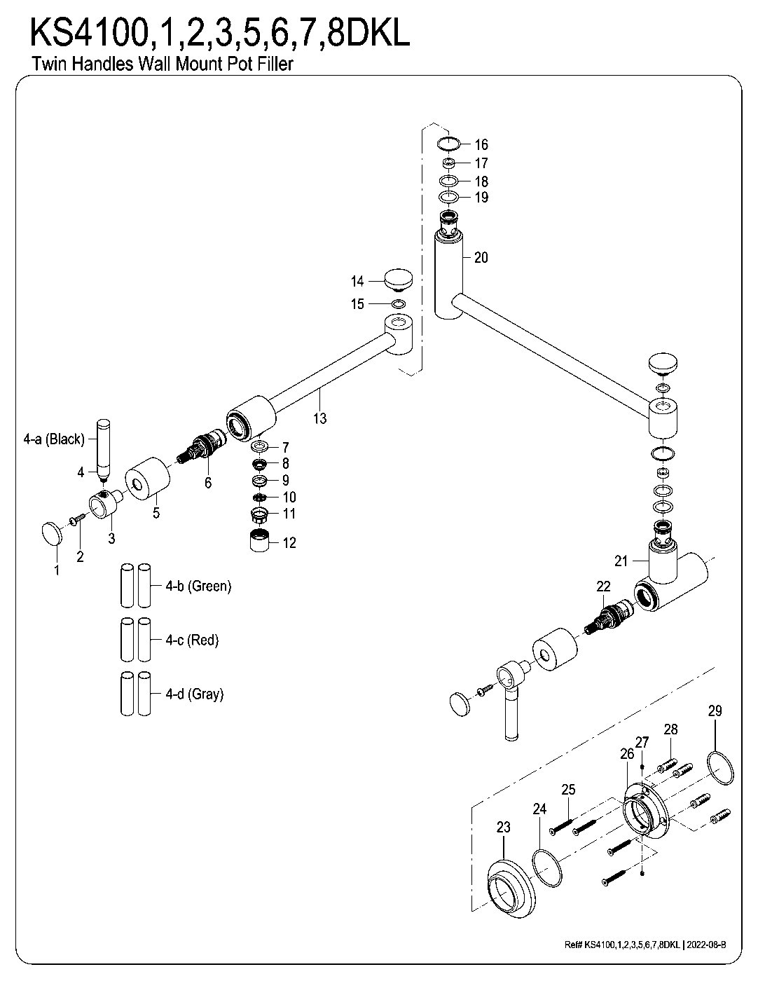 Kaiser KS4100DKL exploded parts diagram