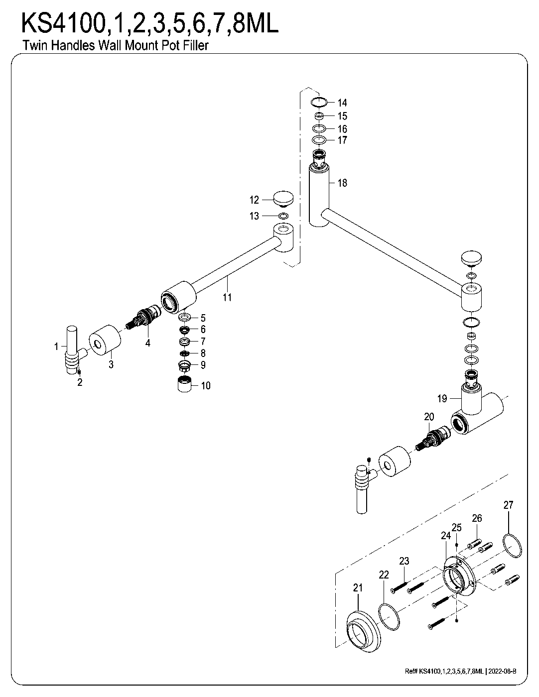 Milano KS4100ML exploded parts diagram