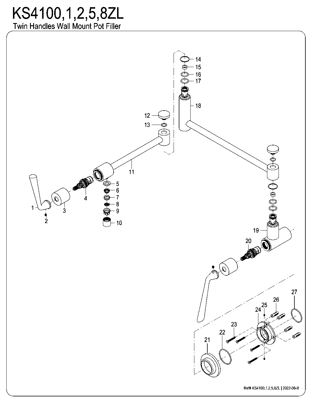 Silver Sage KS4100ZL exploded parts diagram