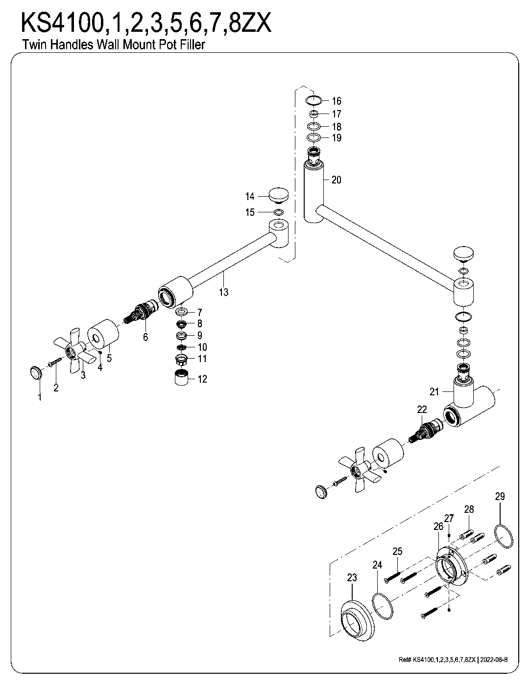 Millennium KS4100ZX exploded parts diagram