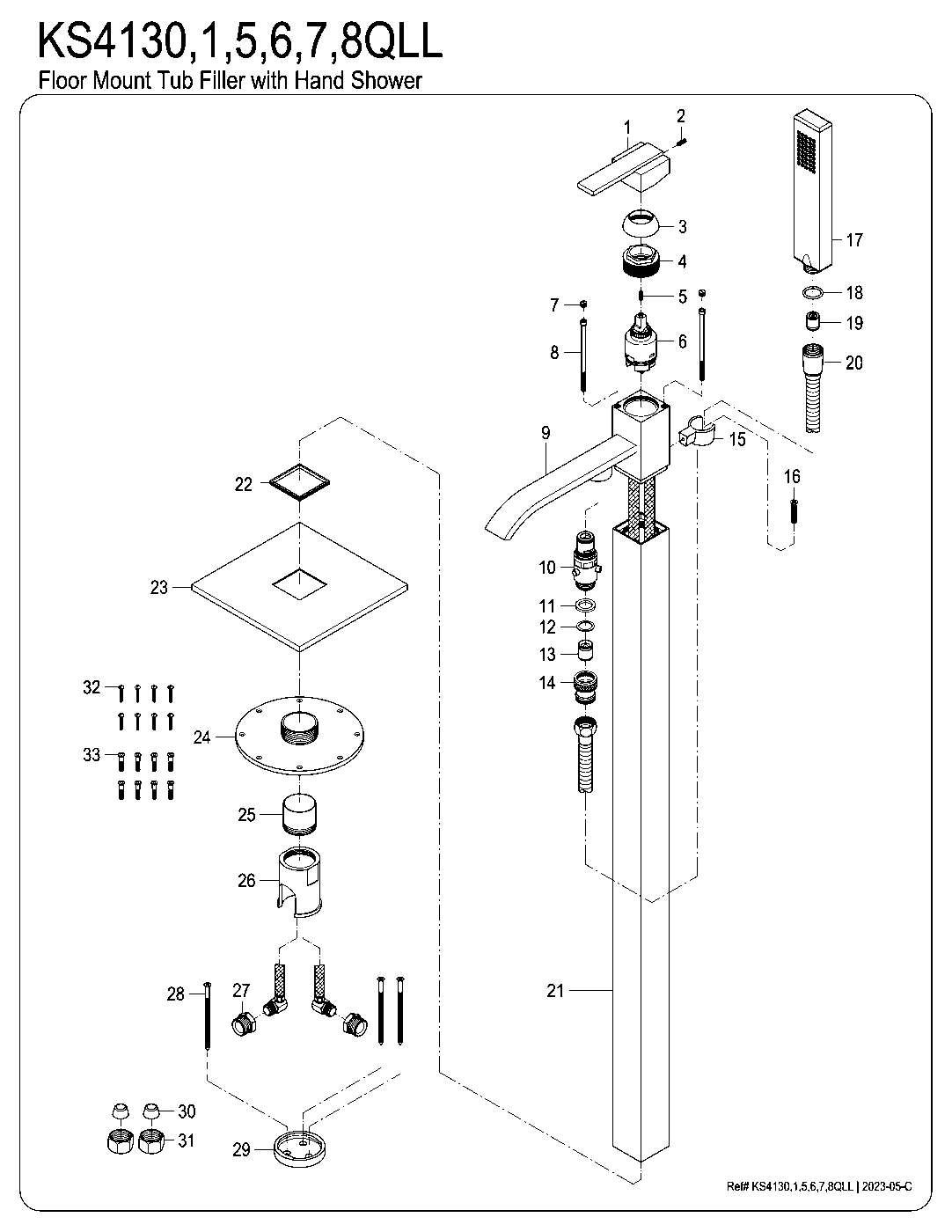 Executive KS4130QLL exploded parts diagram
