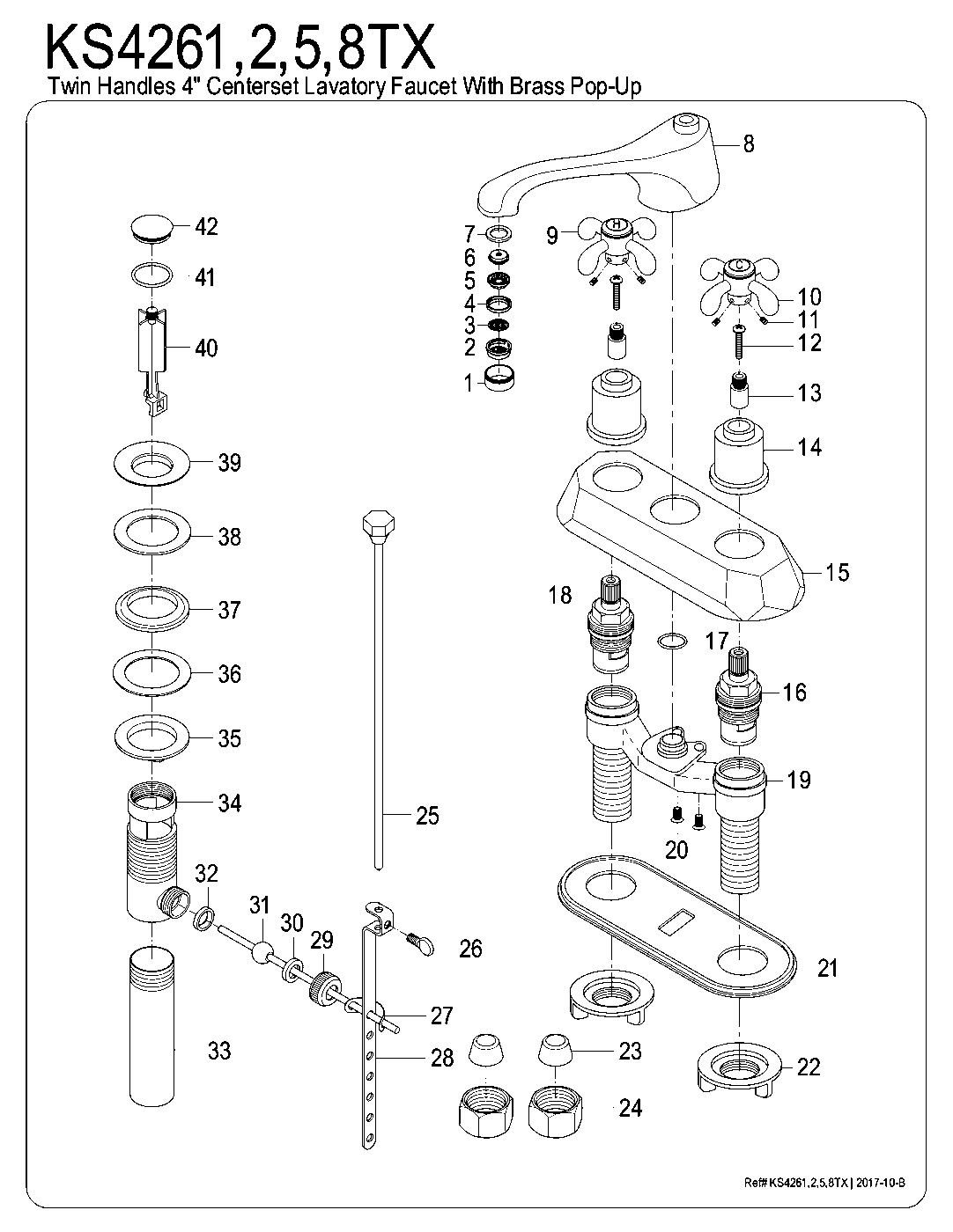 French Country KS4261TX exploded parts diagram