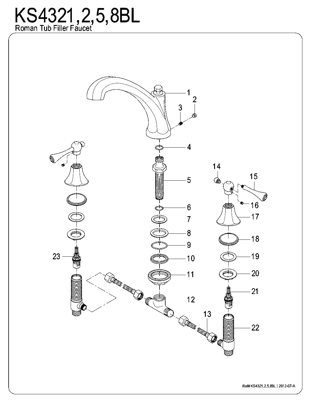 Vintage KS4321BL exploded parts diagram