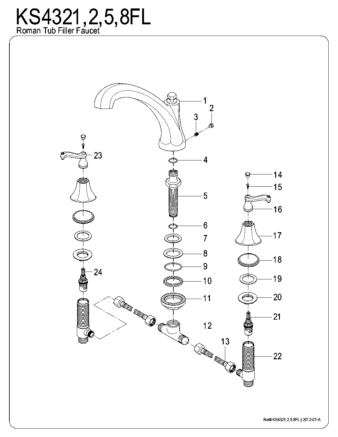Kingston Brass KS4321FL exploded parts diagram