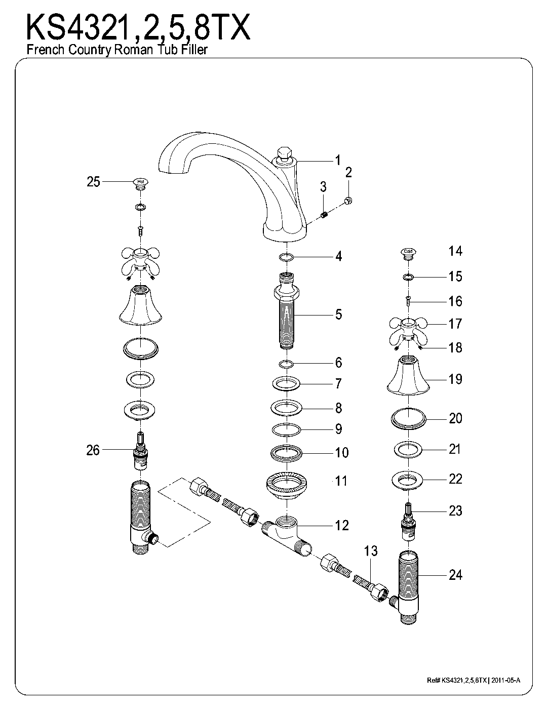 Vintage KS4321TX exploded parts diagram