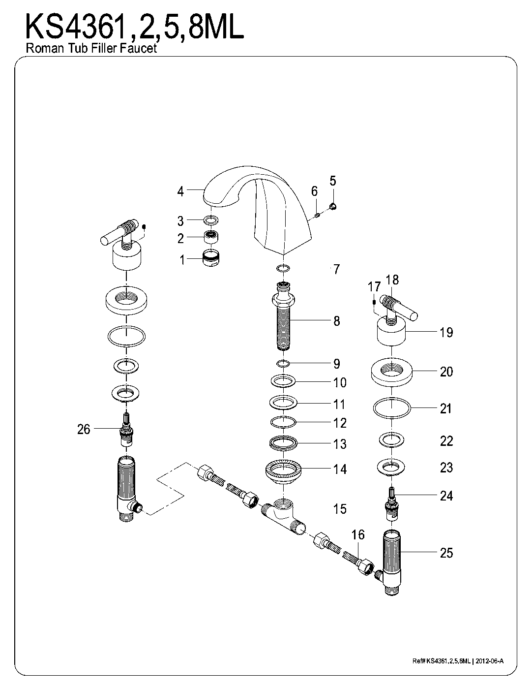 Kingston Brass KS4361ML exploded parts diagram