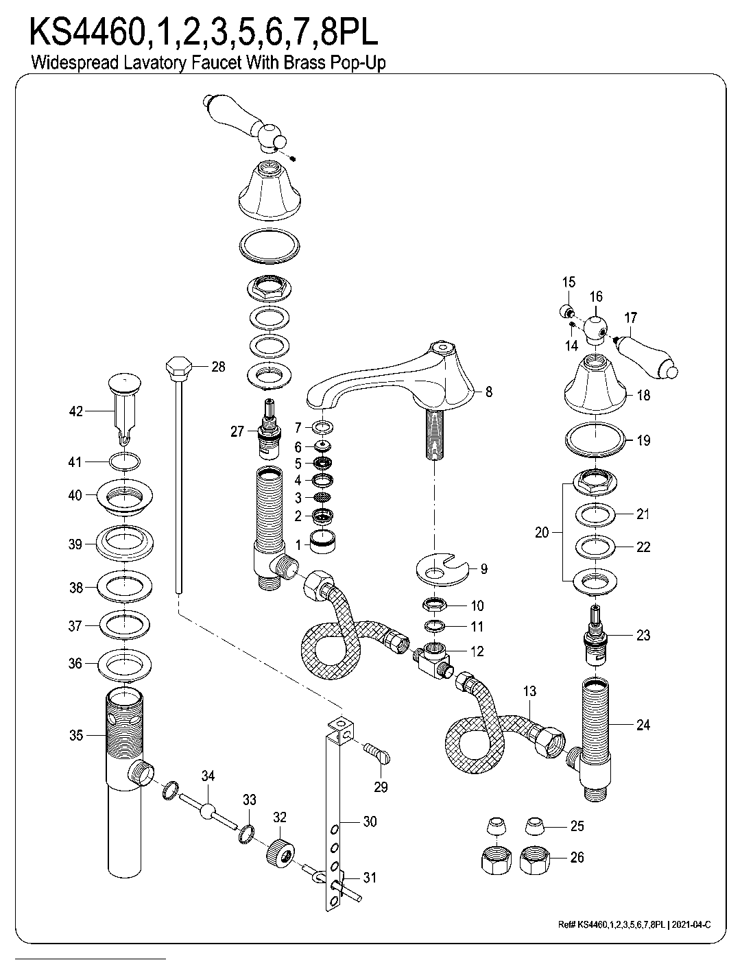 Metropolitan KS4460PL exploded parts diagram