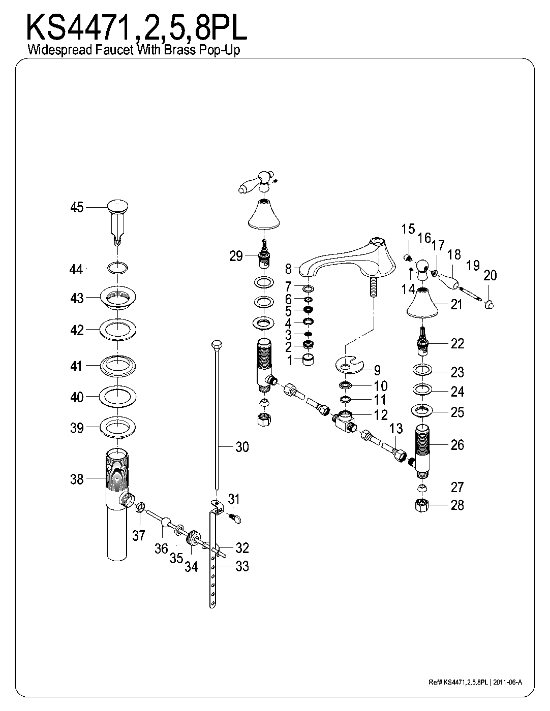 Kingston Brass KS4471PL exploded parts diagram
