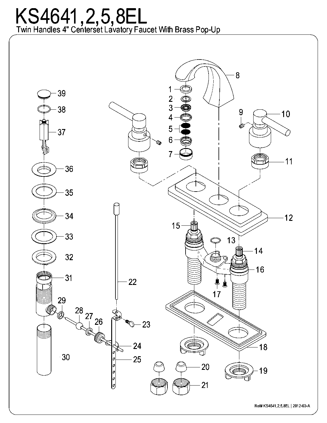 Elinvar KS4641EL exploded parts diagram