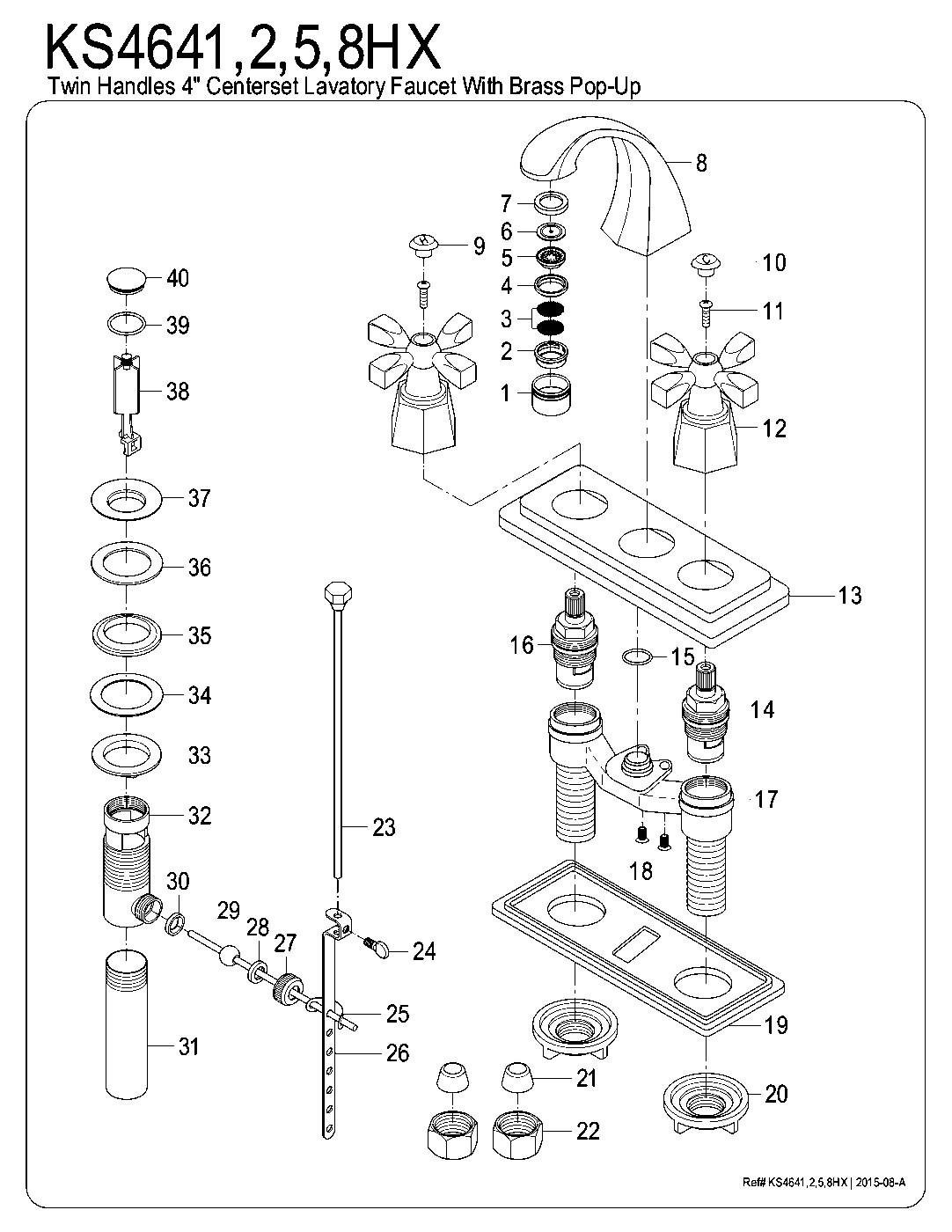 Kingston Brass KS4641HX exploded parts diagram