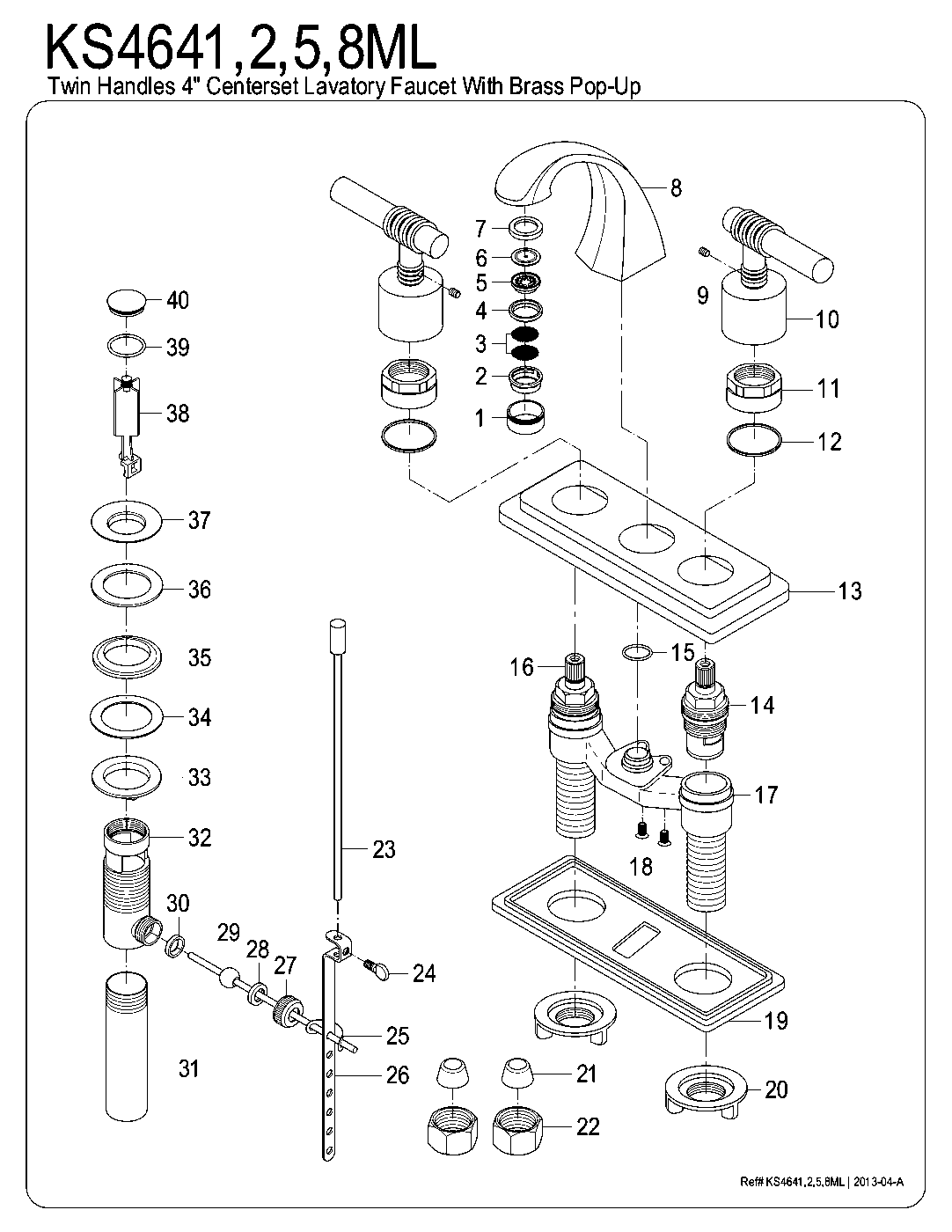 Milano KS4641ML exploded parts diagram