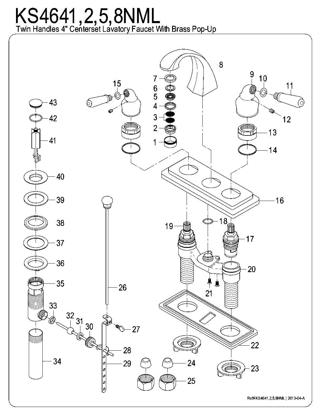 Naples KS4641NML exploded parts diagram