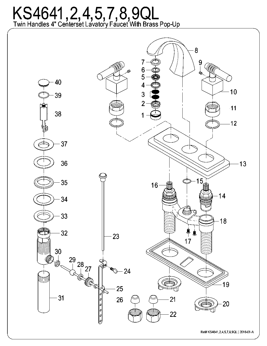 Milano KS4641QL exploded parts diagram