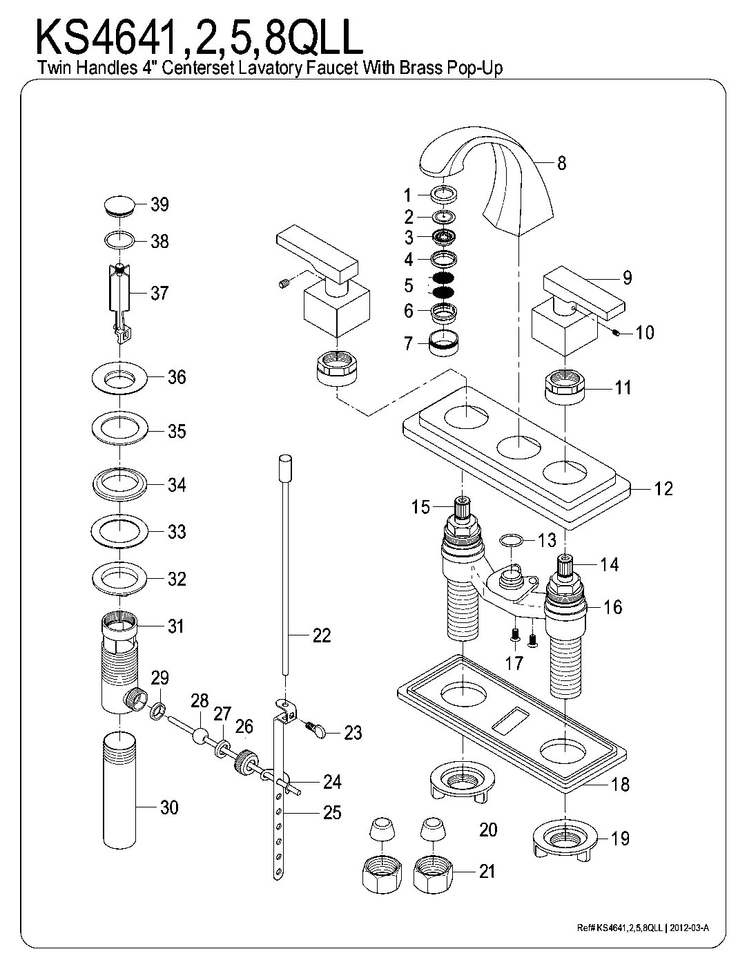 Executive KS4641QLL exploded parts diagram