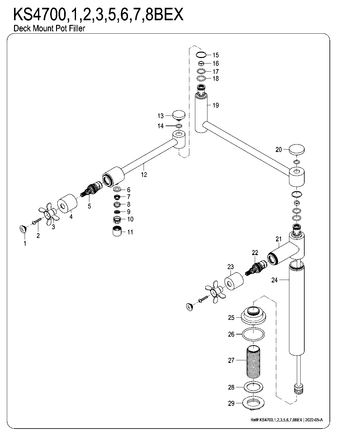 Essex KS4701BEX exploded parts diagram