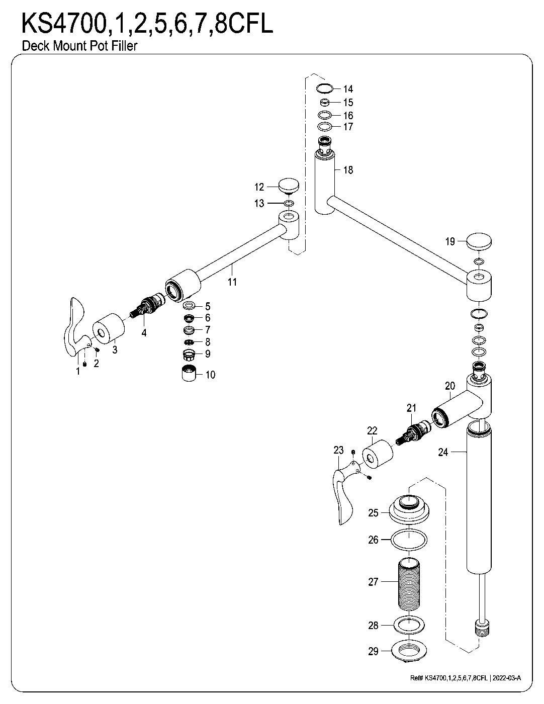 Century KS4701CFL exploded parts diagram