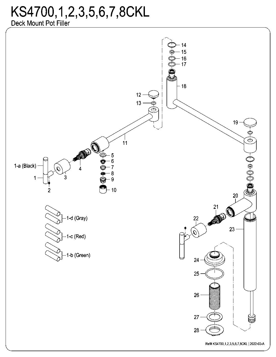 Kaiser KS4700CKL exploded parts diagram