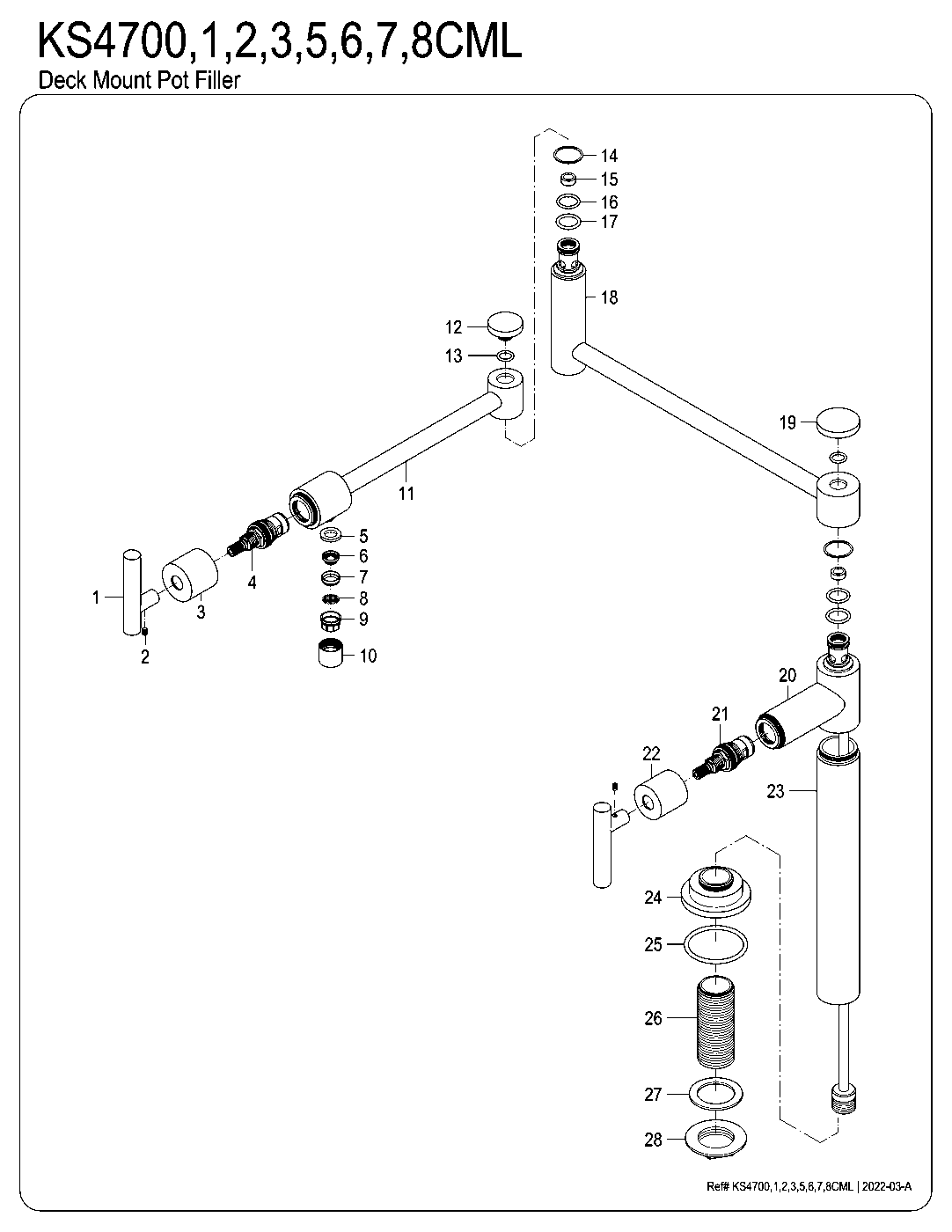 Manhattan KS4700CML exploded parts diagram