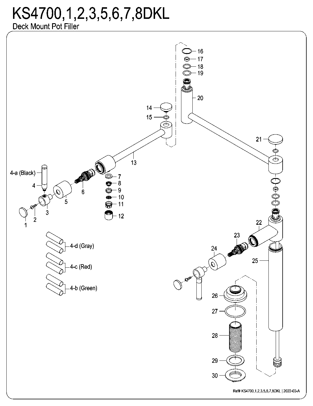 Kaiser KS4700DKL exploded parts diagram