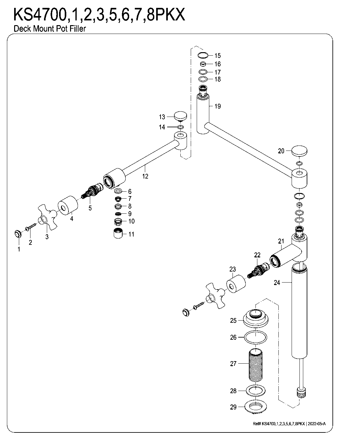 Duchess KS4705PKX exploded parts diagram
