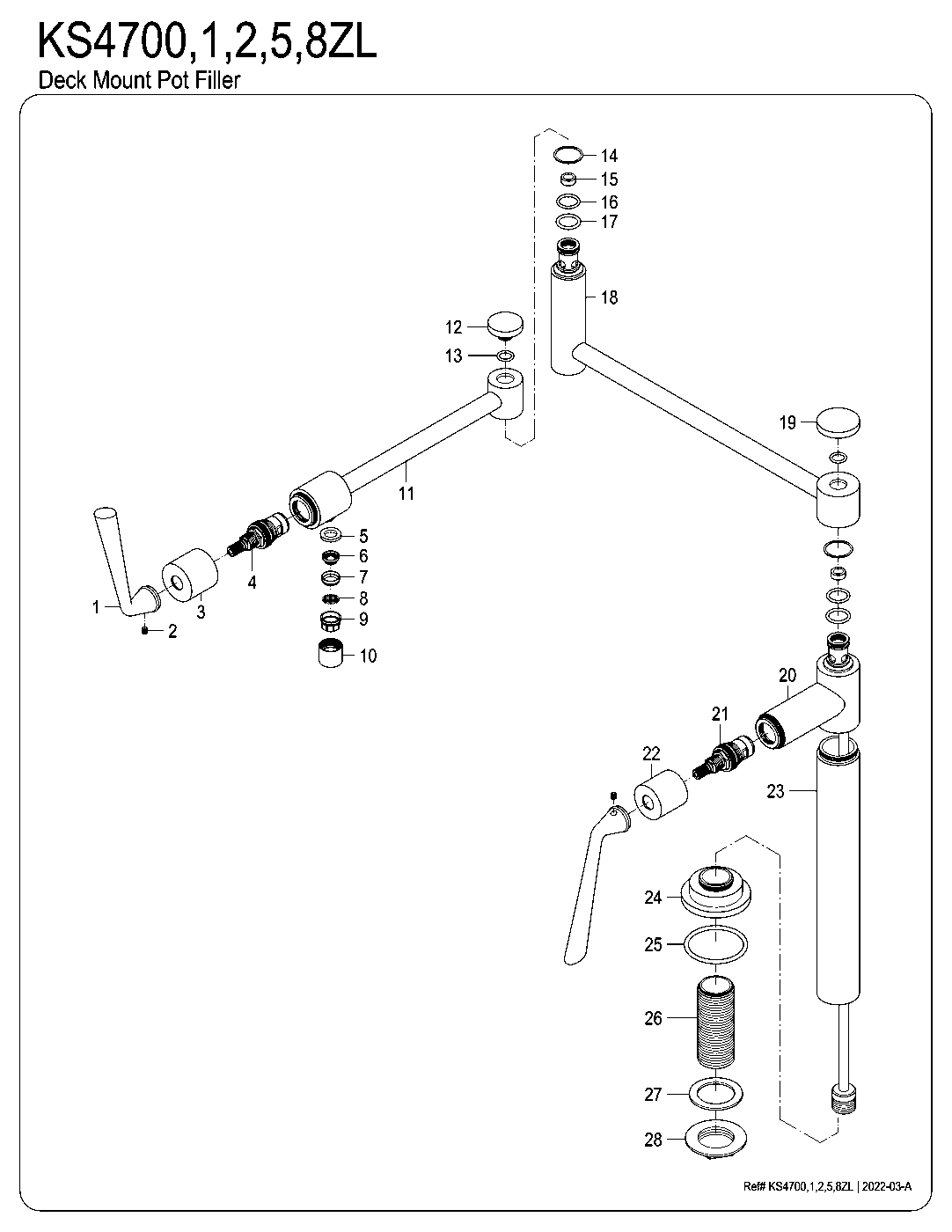 Silver Sage KS4705ZL exploded parts diagram