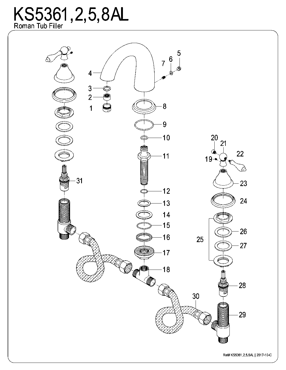 Vintage KS5361AL exploded parts diagram