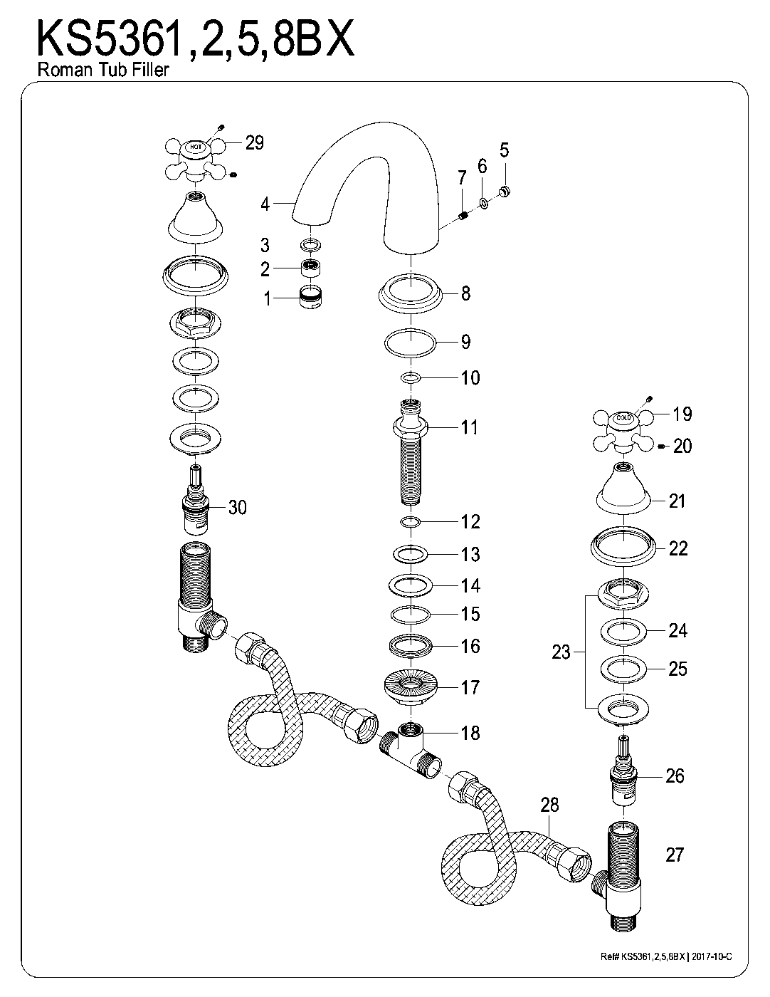 Vintage KS5361BX exploded parts diagram