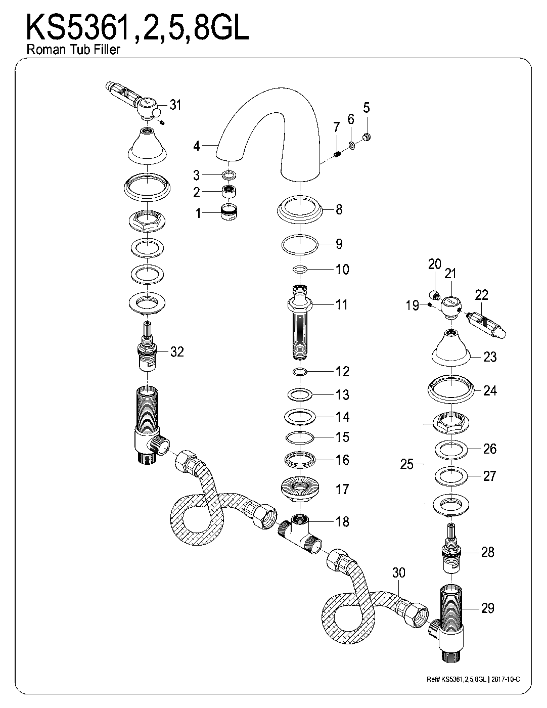 Georgian KS5361GL exploded parts diagram