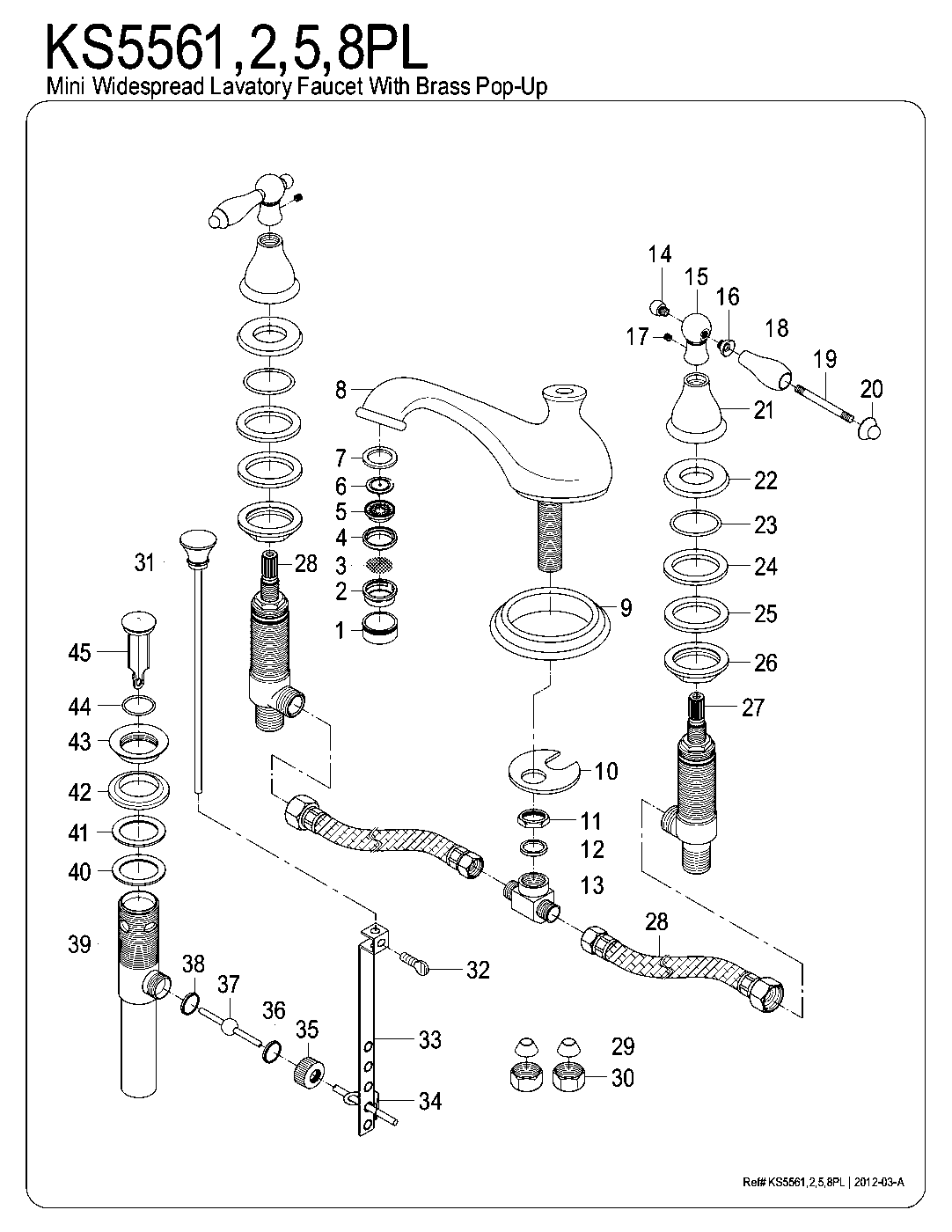 Kingston Brass KS5561PL exploded parts diagram