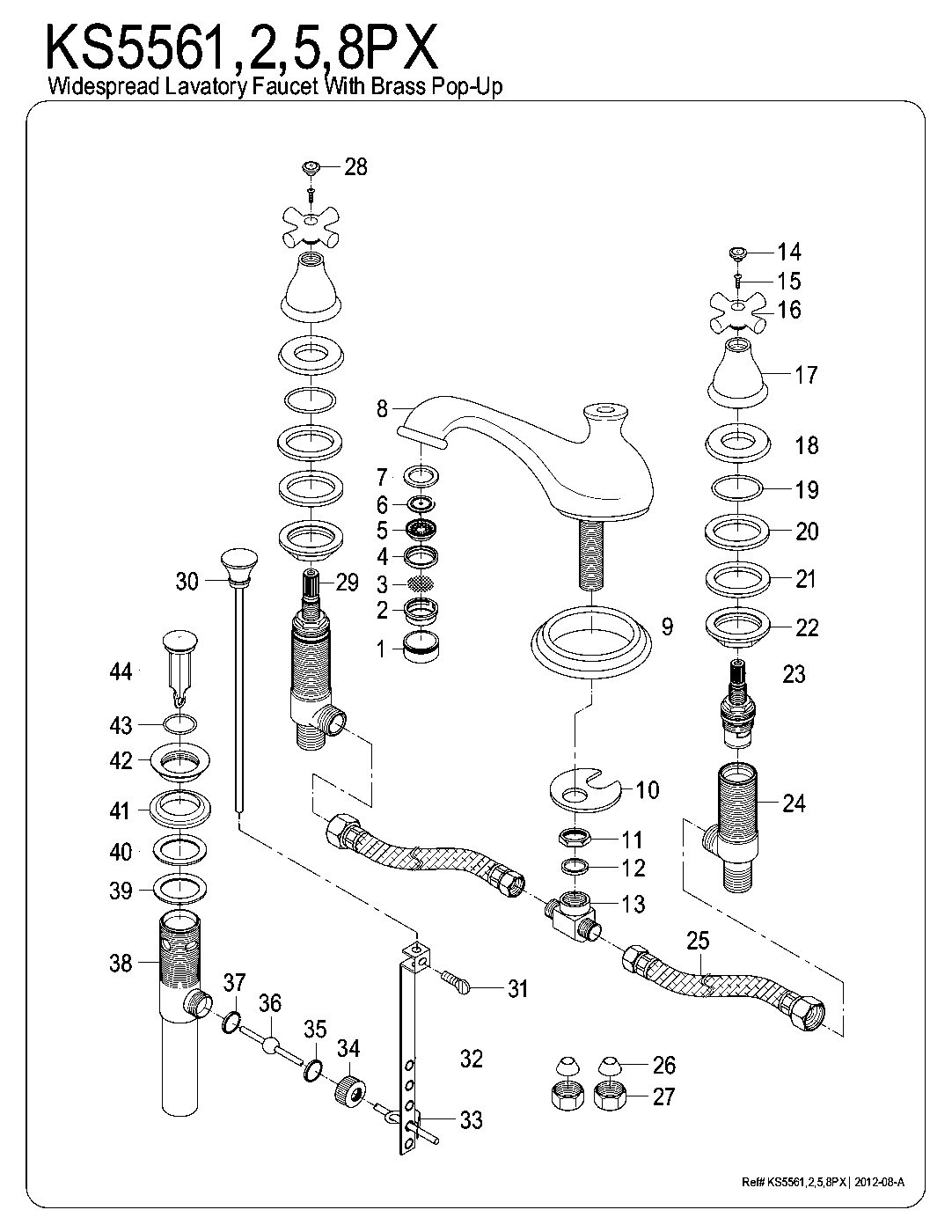 Kingston Brass KS5561PX exploded parts diagram