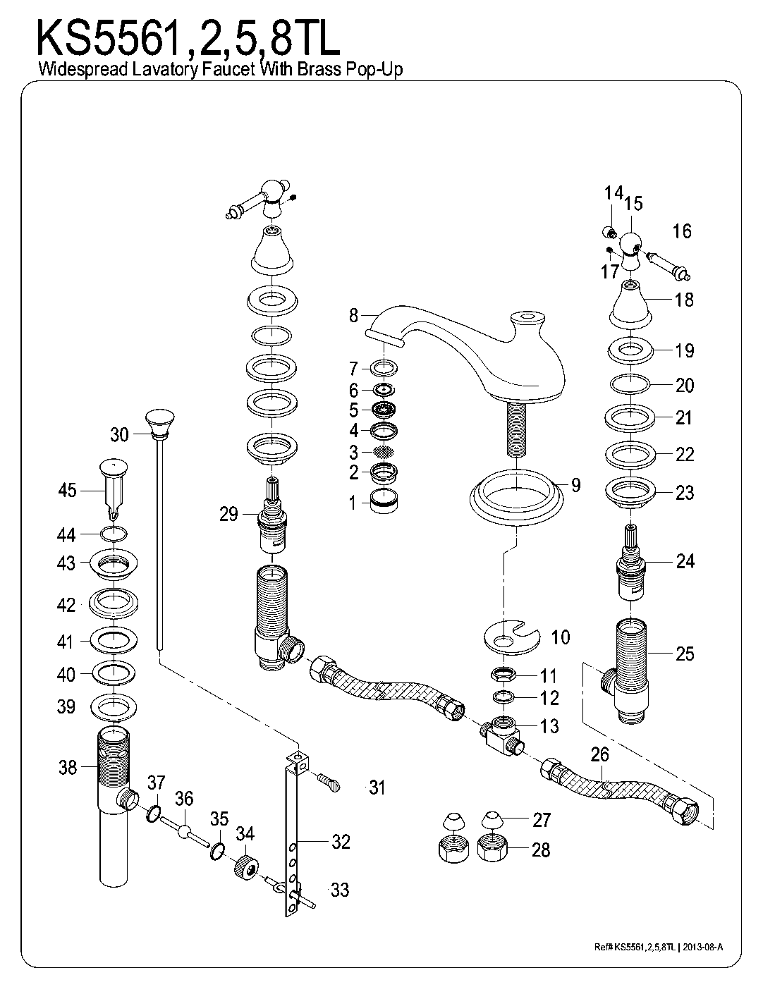 Kingston Brass KS5561TL exploded parts diagram
