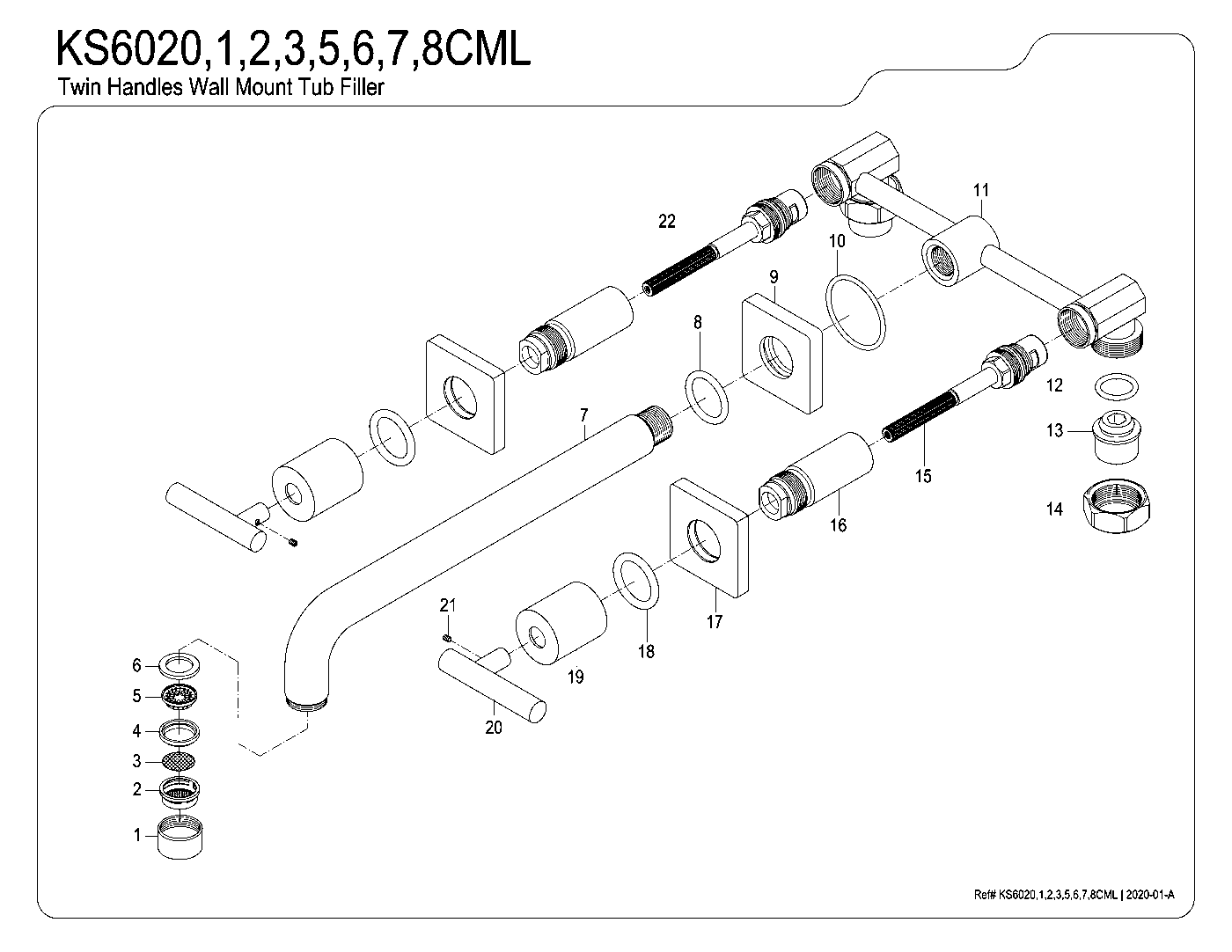 Manhattan KS6020CML exploded parts diagram