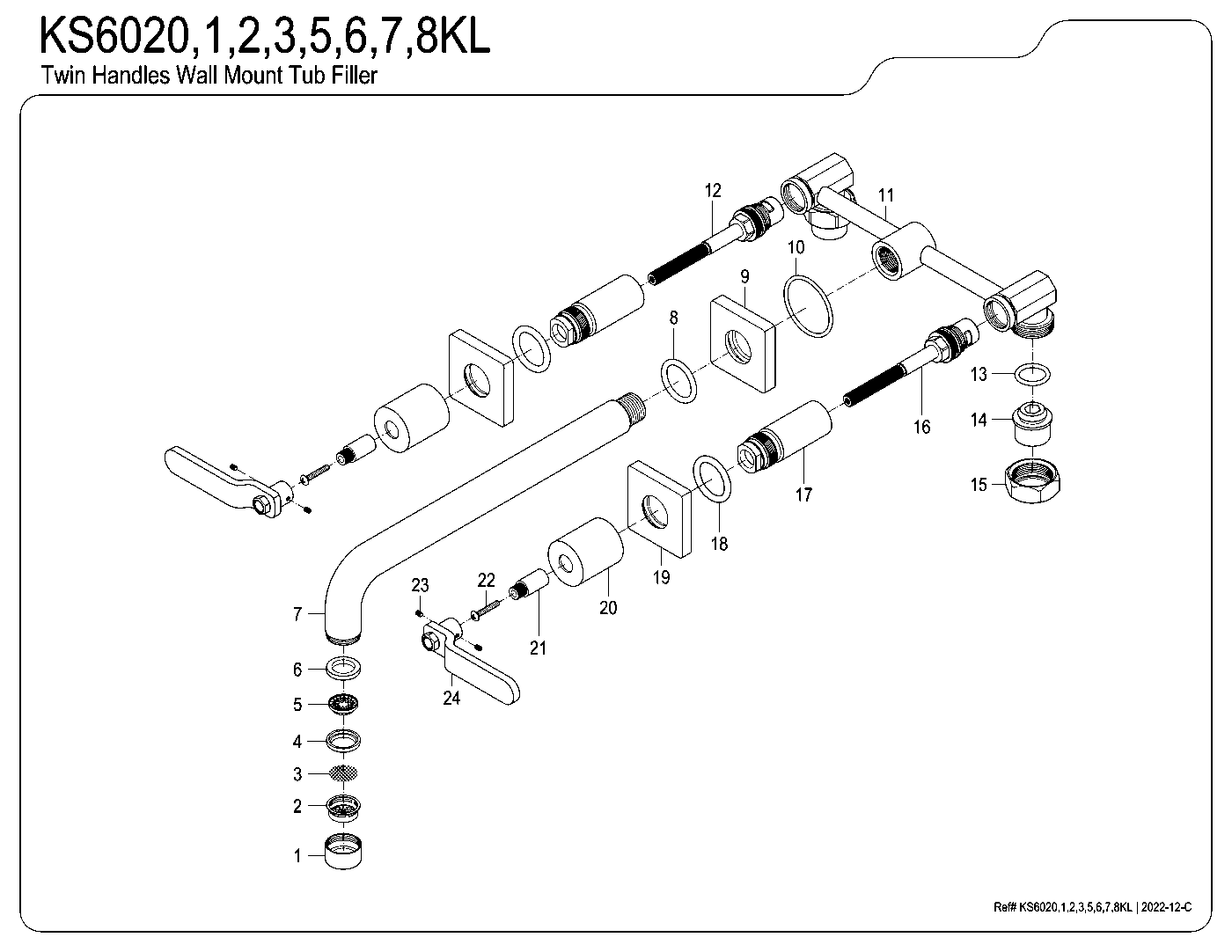 Whitaker KS6020KL exploded parts diagram