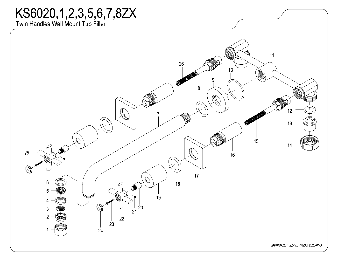 Millennium KS6020ZX exploded parts diagram