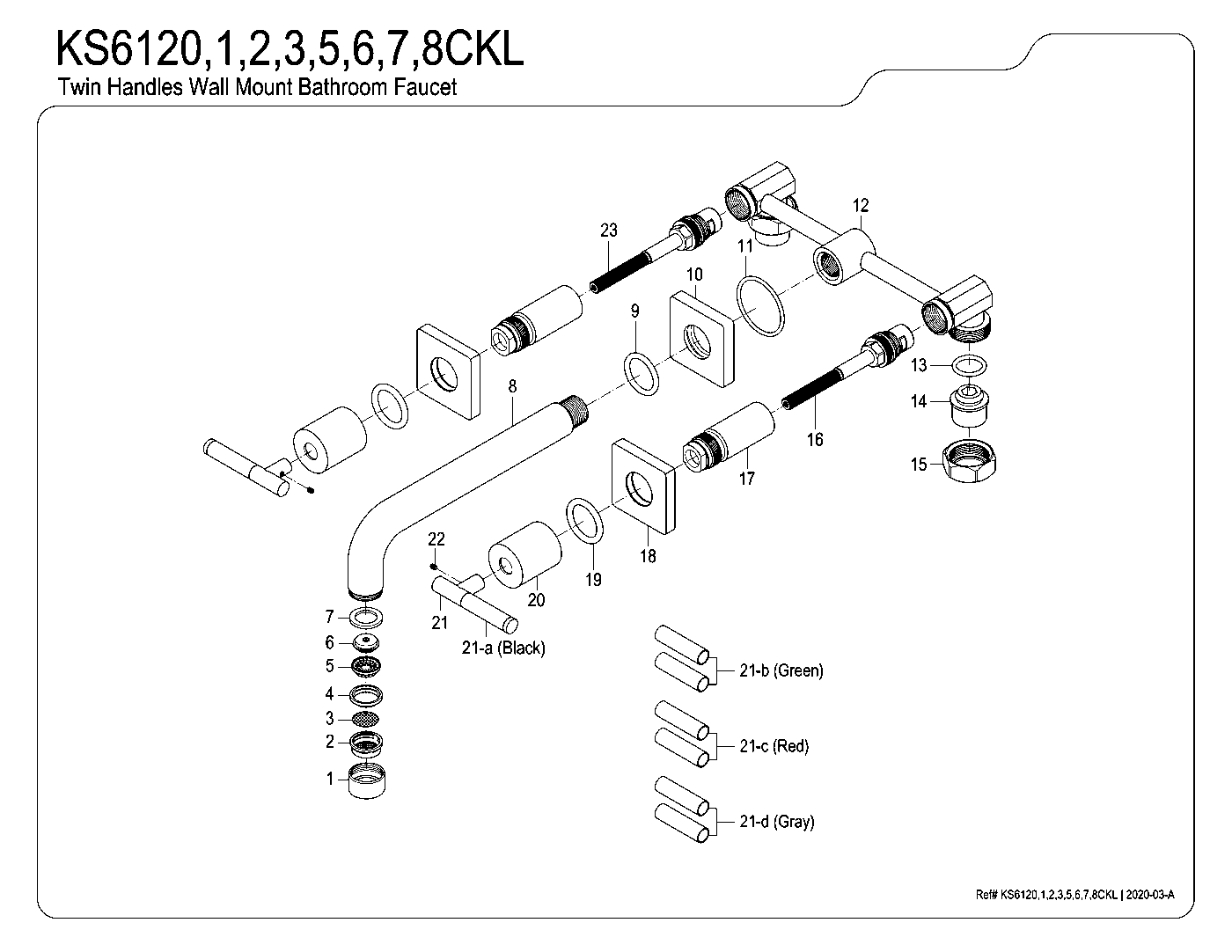 Kaiser KS6120CKL exploded parts diagram