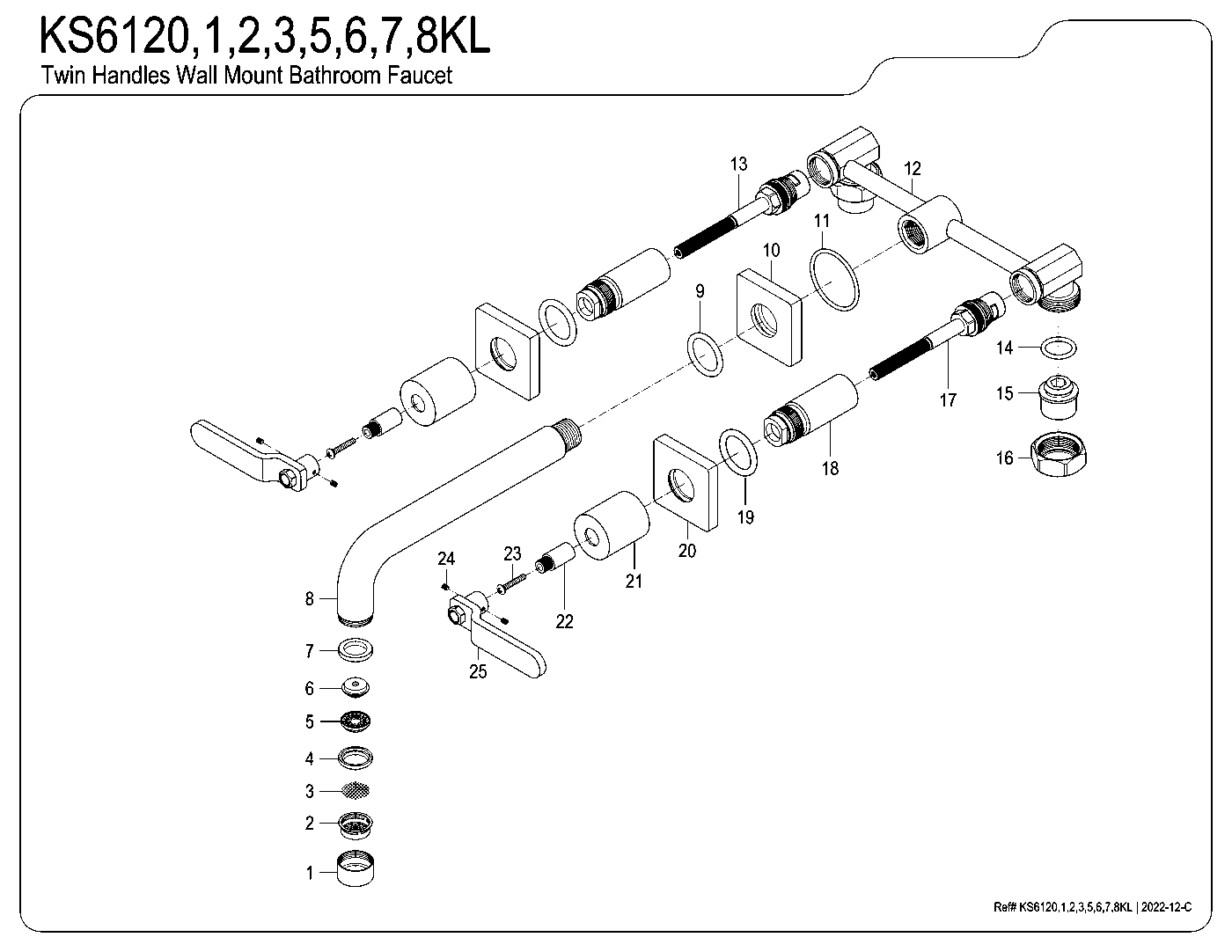 Whitaker KS6120KL exploded parts diagram