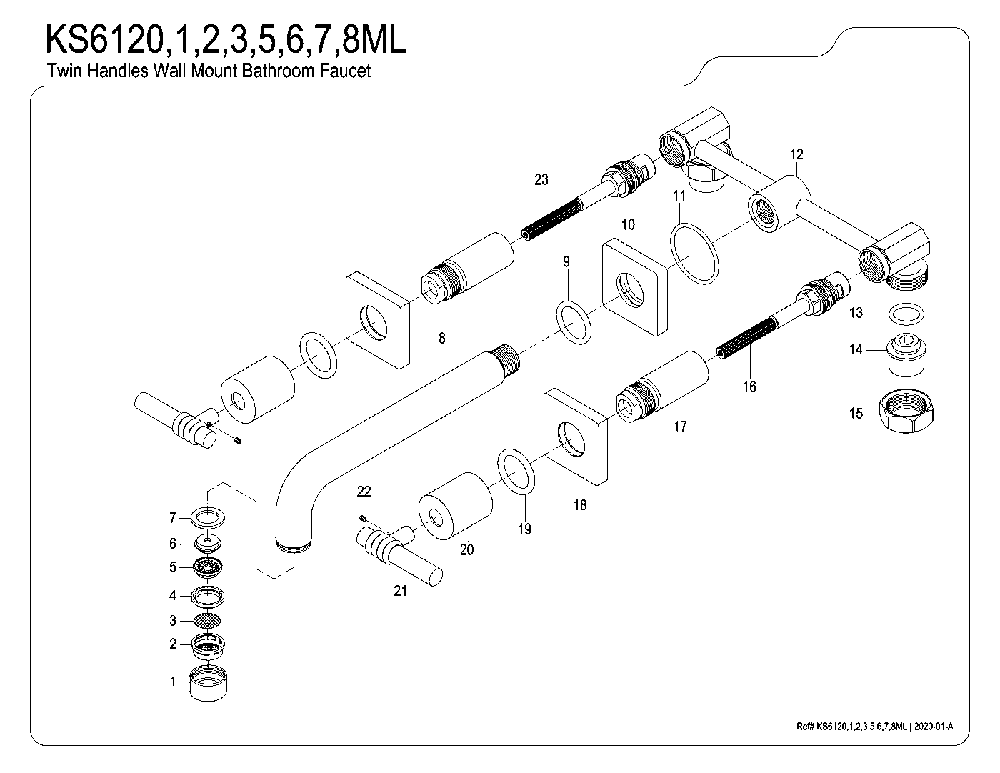 Milano KS6120ML exploded parts diagram