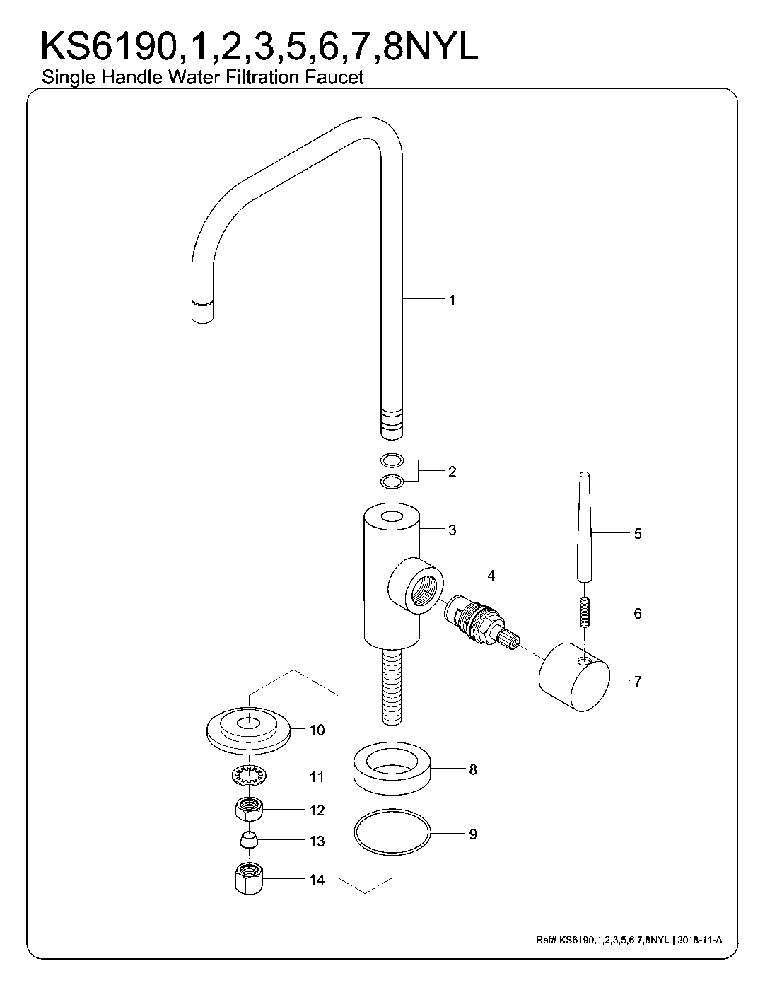 New York KS6190NYL exploded parts diagram