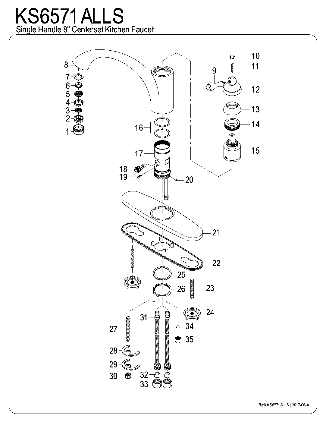 Vintage KS6571ALLS exploded parts diagram