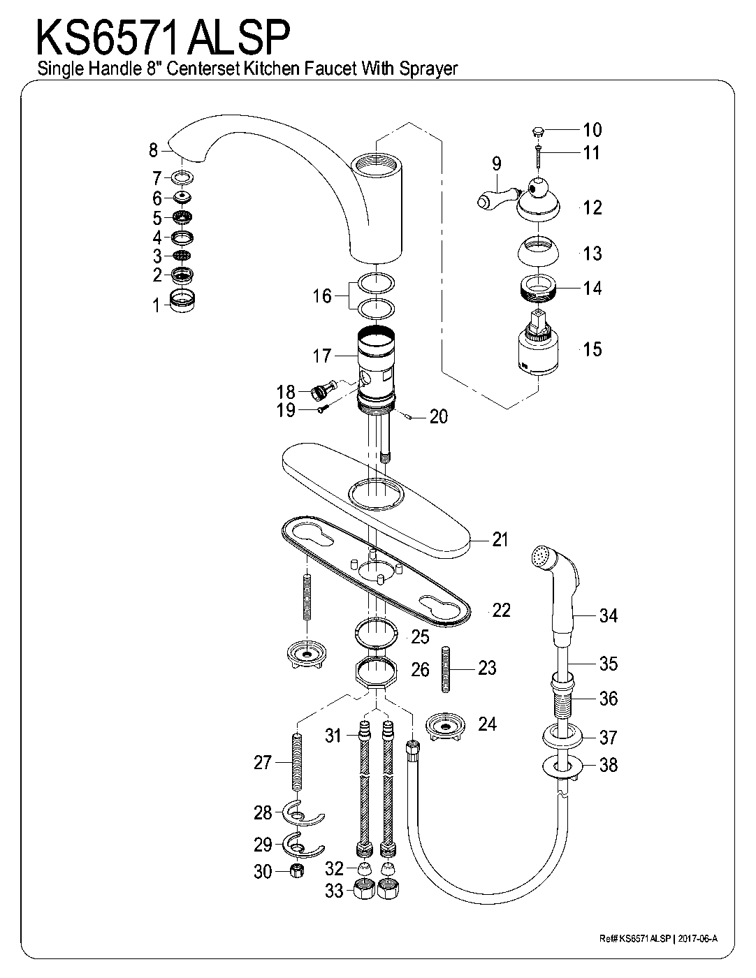 Vintage KS6571ALSP exploded parts diagram