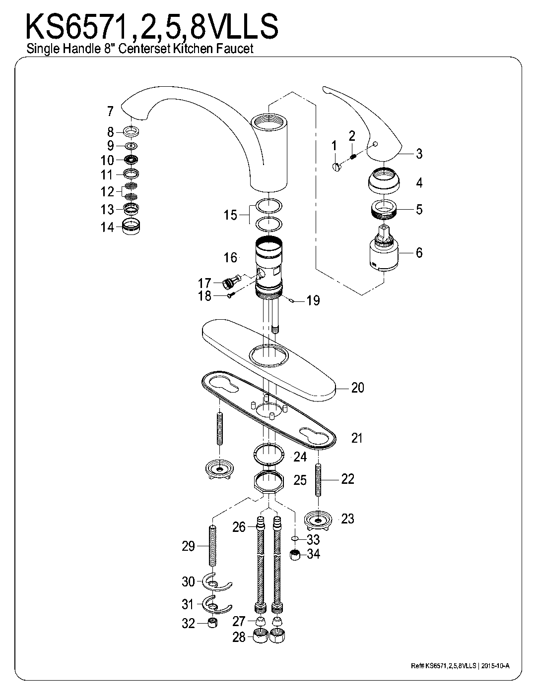 Vintage KS6578VLLS exploded parts diagram