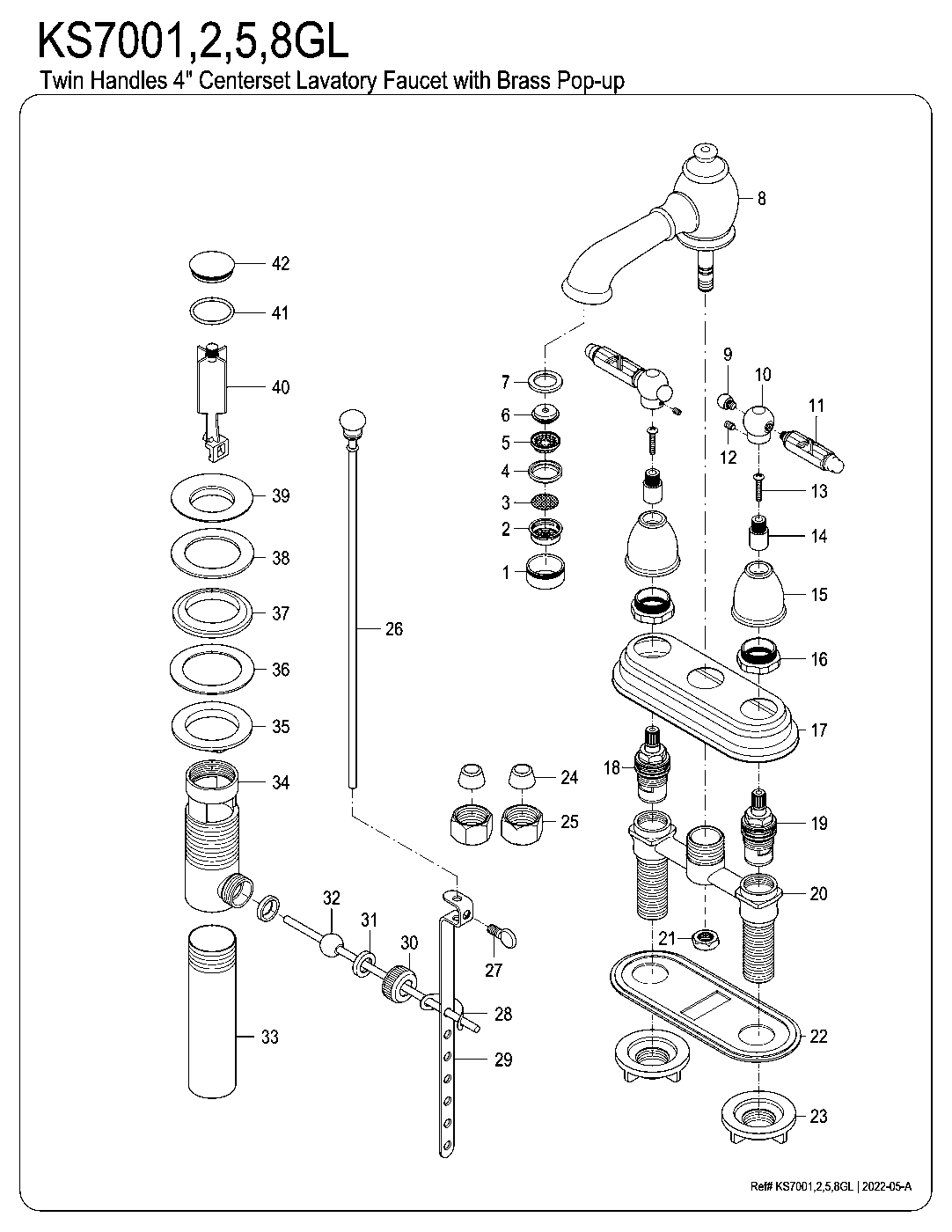 Georgian KS7002GL exploded parts diagram