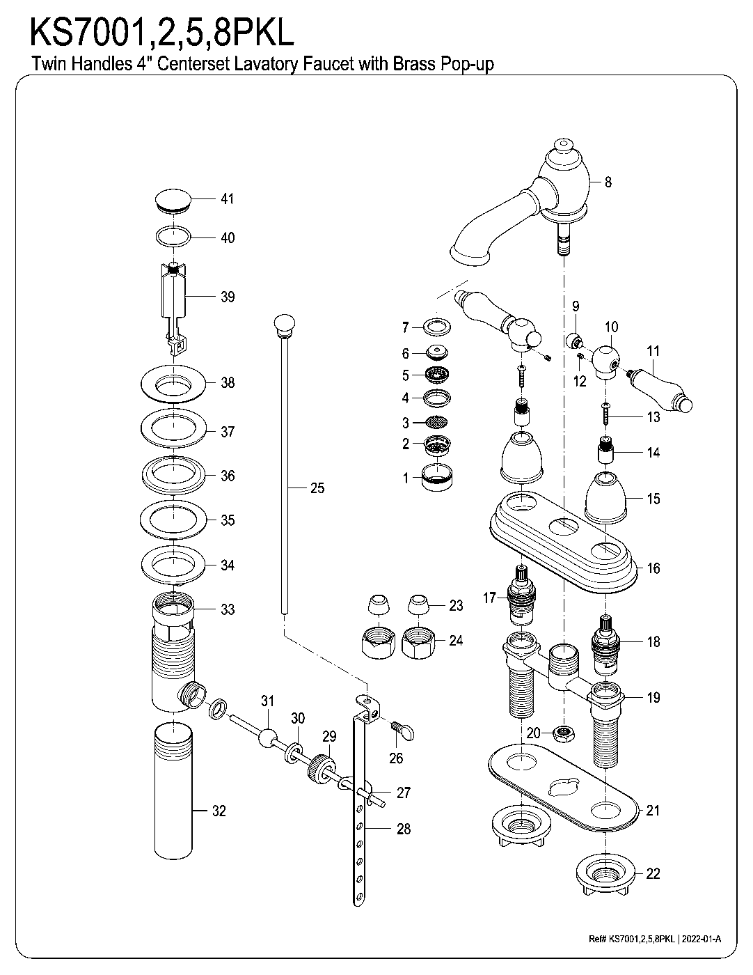 Duchess KS7008PKL exploded parts diagram