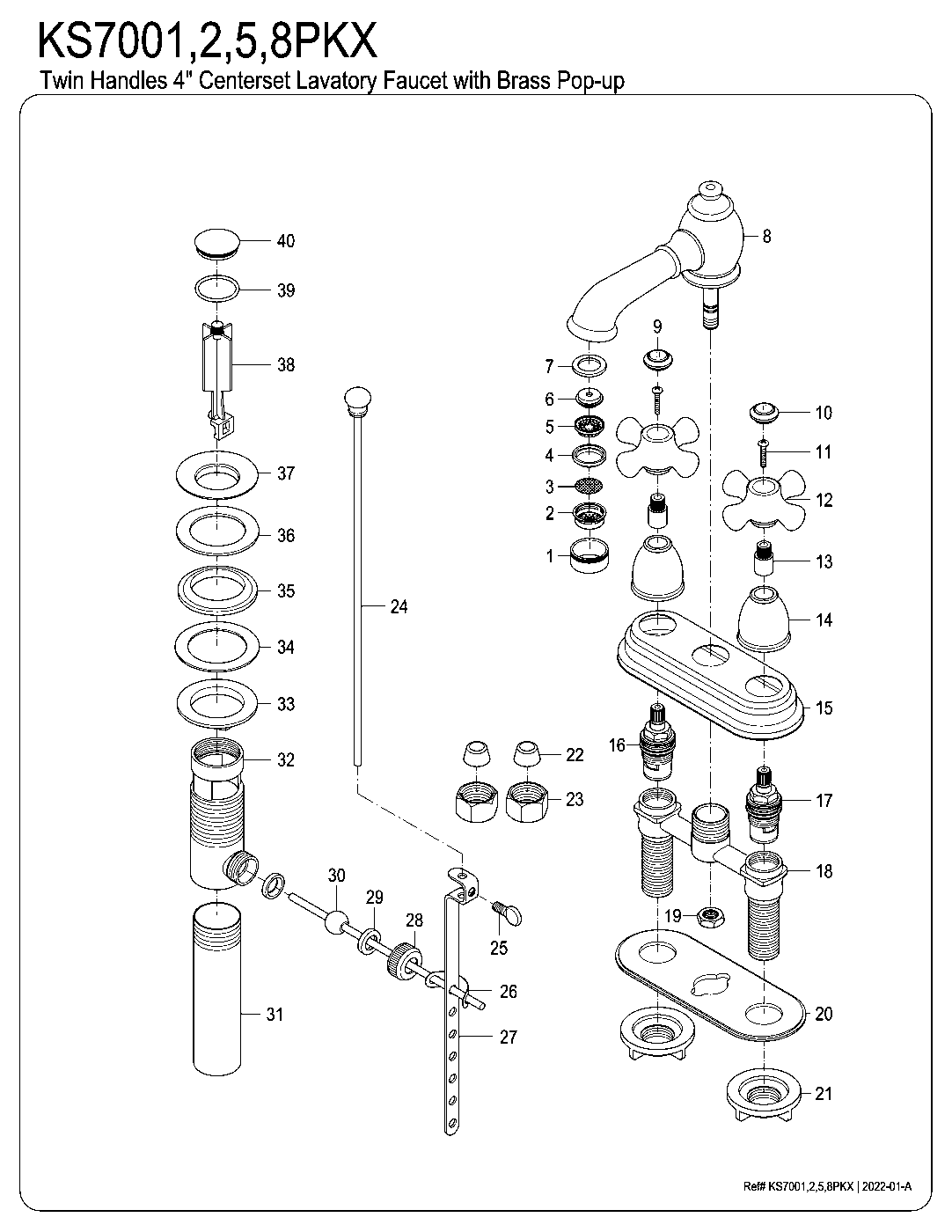 Duchess KS7005PKX exploded parts diagram