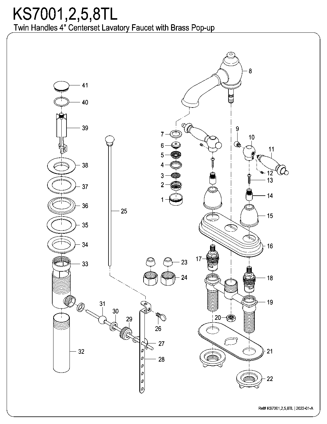 Templeton KS7001TL exploded parts diagram